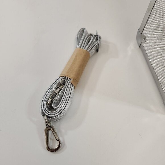 International Silver Co Metallic Vinyl Travel Case Metal Trim Hardshell w/ Box - Picture 9 of 15